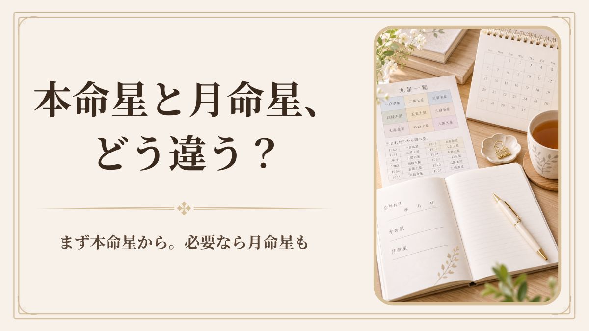 九星気学の本命星・月命星とは？生年月日からの出し方と早見表