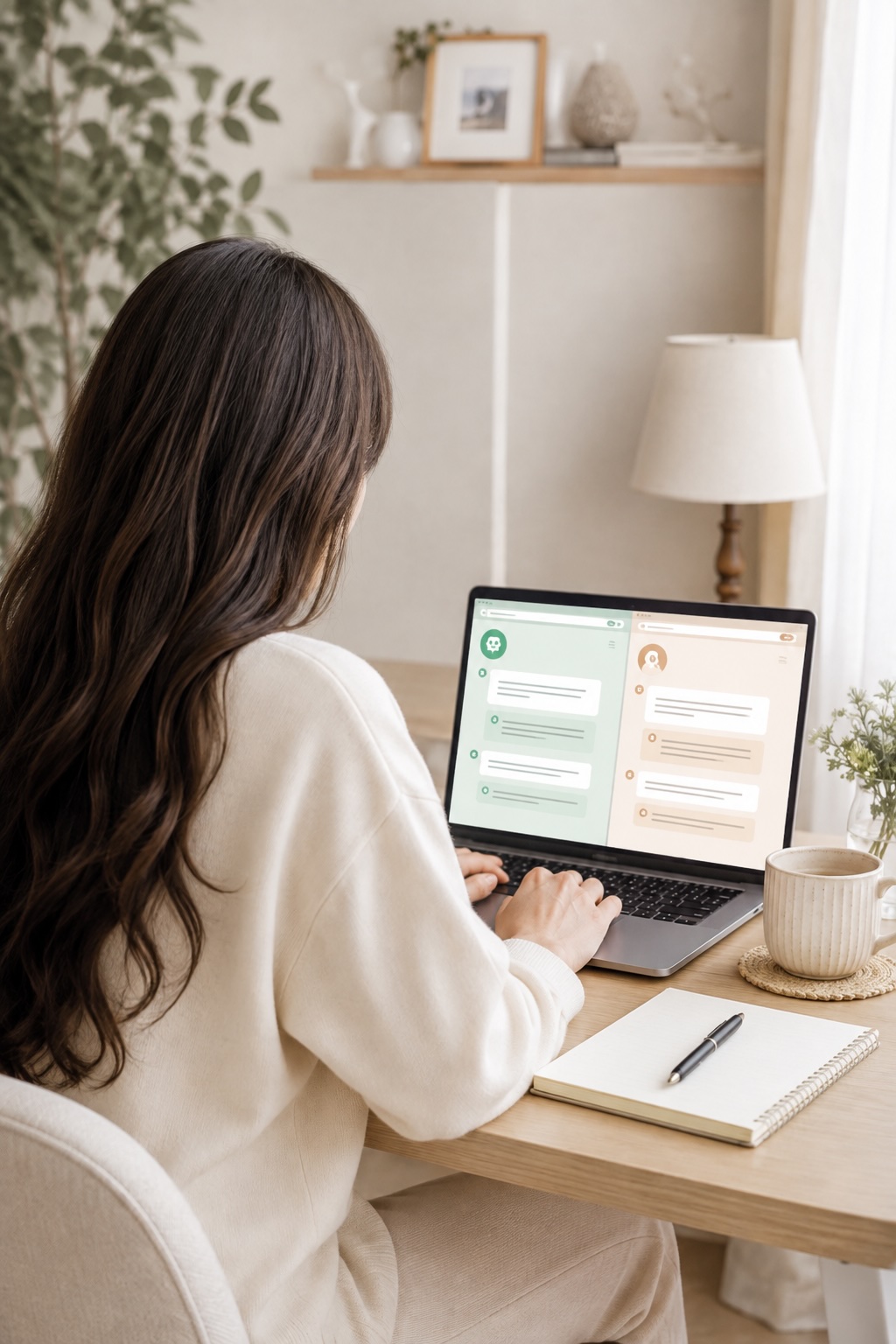 ChatGPTで生成した画像。顔を出さないと言い直したあとの後ろ姿